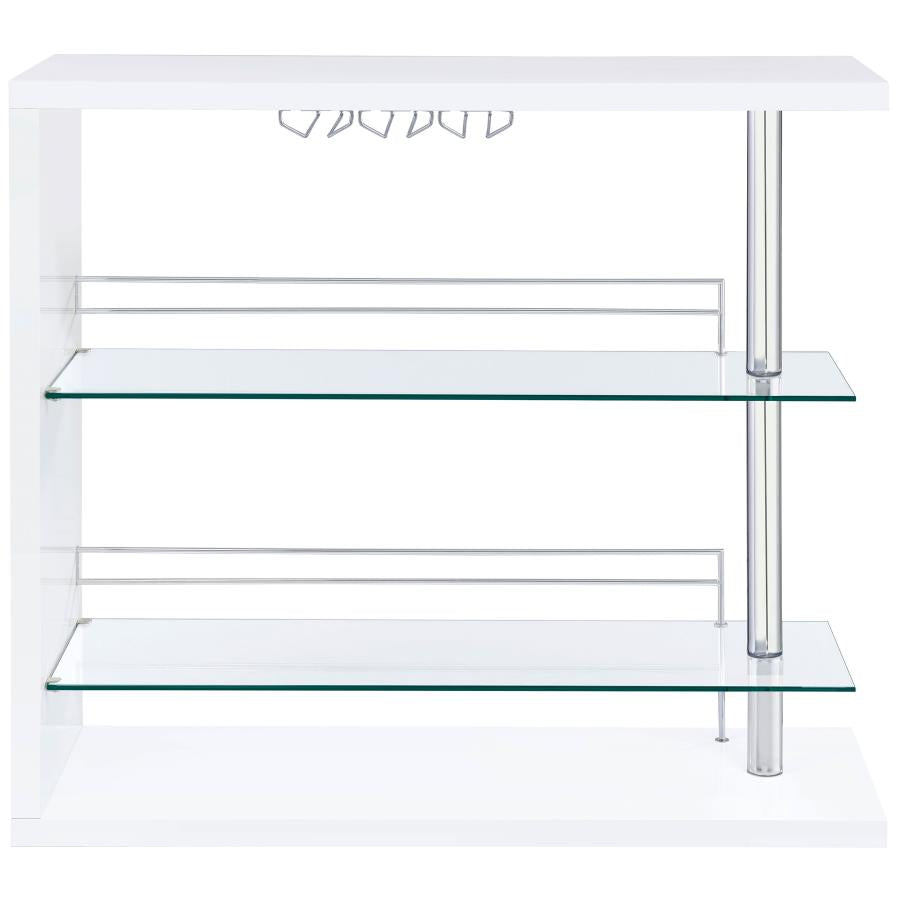 Prescott Rectangular Home Bar Table White High Gloss