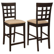 Gabriel Lattice-Back Upholstered Counter Chair Cappuccino (Set of 2)