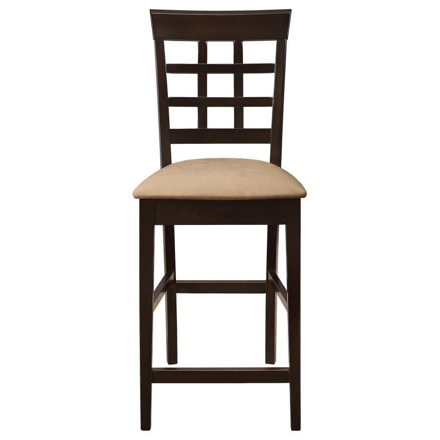 Gabriel Lattice-Back Upholstered Counter Chair Cappuccino (Set of 2)