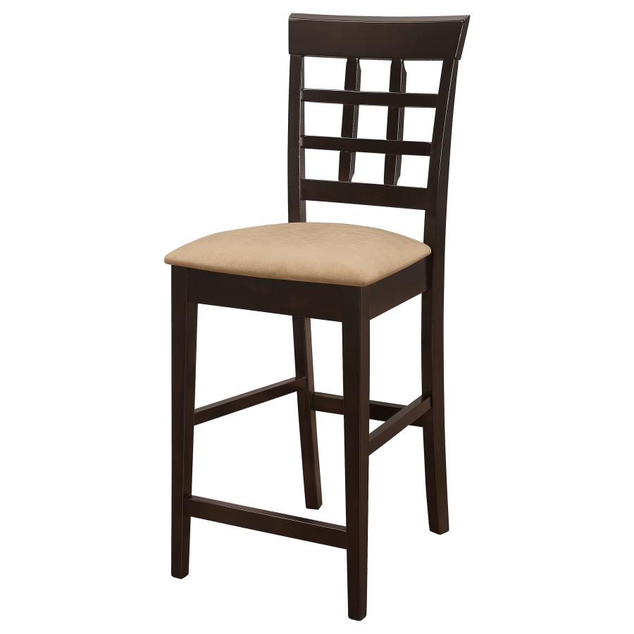 Gabriel Lattice-Back Upholstered Counter Chair Cappuccino (Set of 2)