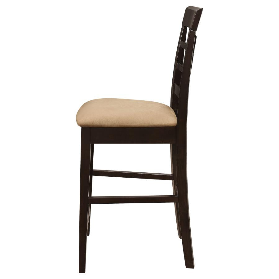 Gabriel Lattice-Back Upholstered Counter Chair Cappuccino (Set of 2)