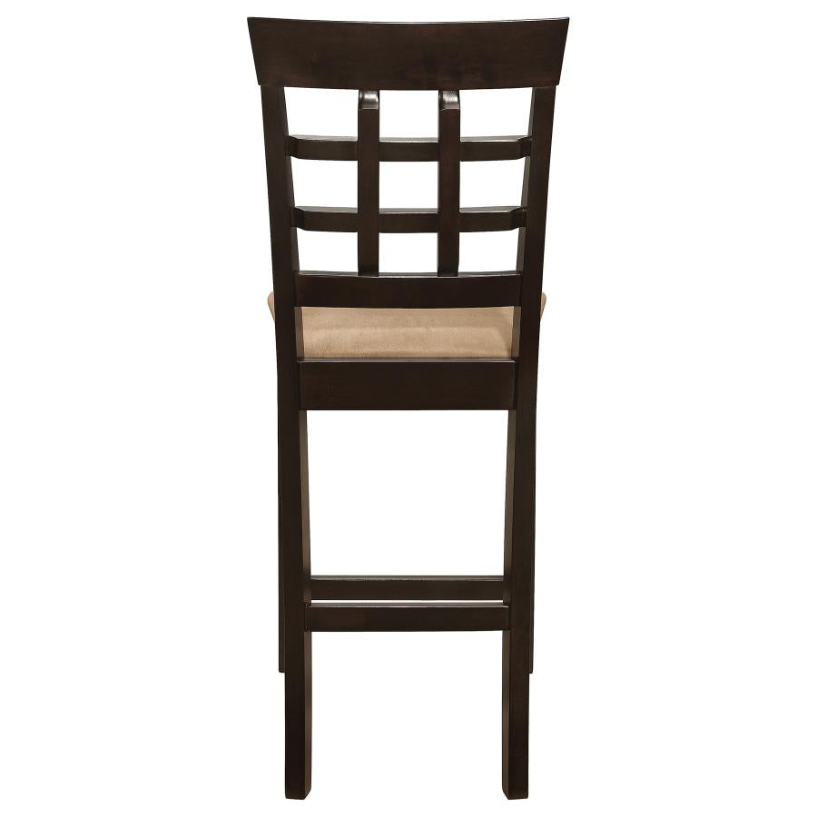Gabriel Lattice-Back Upholstered Counter Chair Cappuccino (Set of 2)
