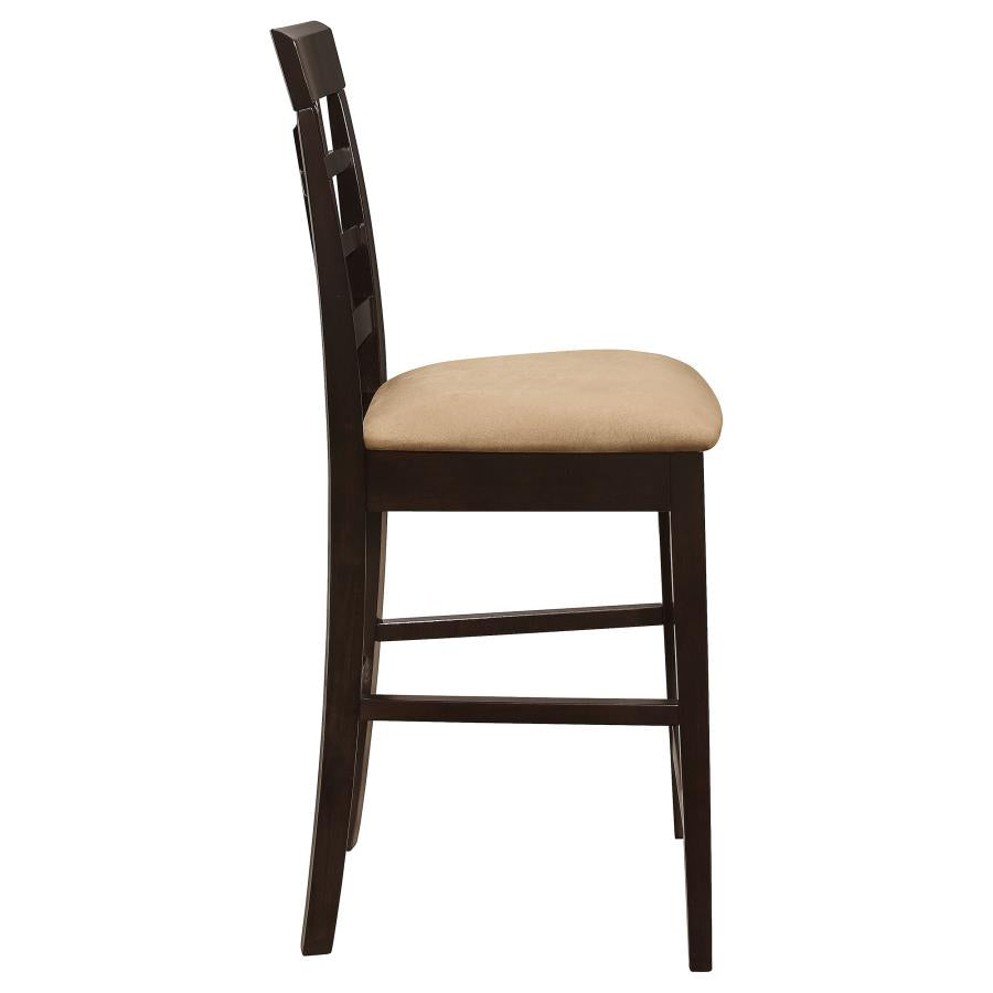 Gabriel Lattice-Back Upholstered Counter Chair Cappuccino (Set of 2)