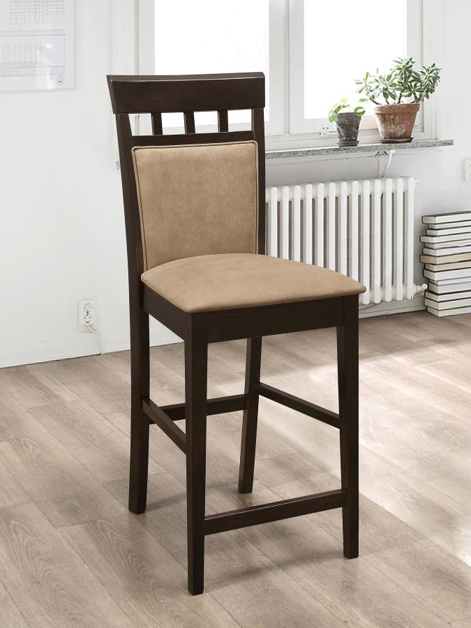 Gabriel Beige Upholstered-Back Counter Chair Cappuccino (Set of 2)