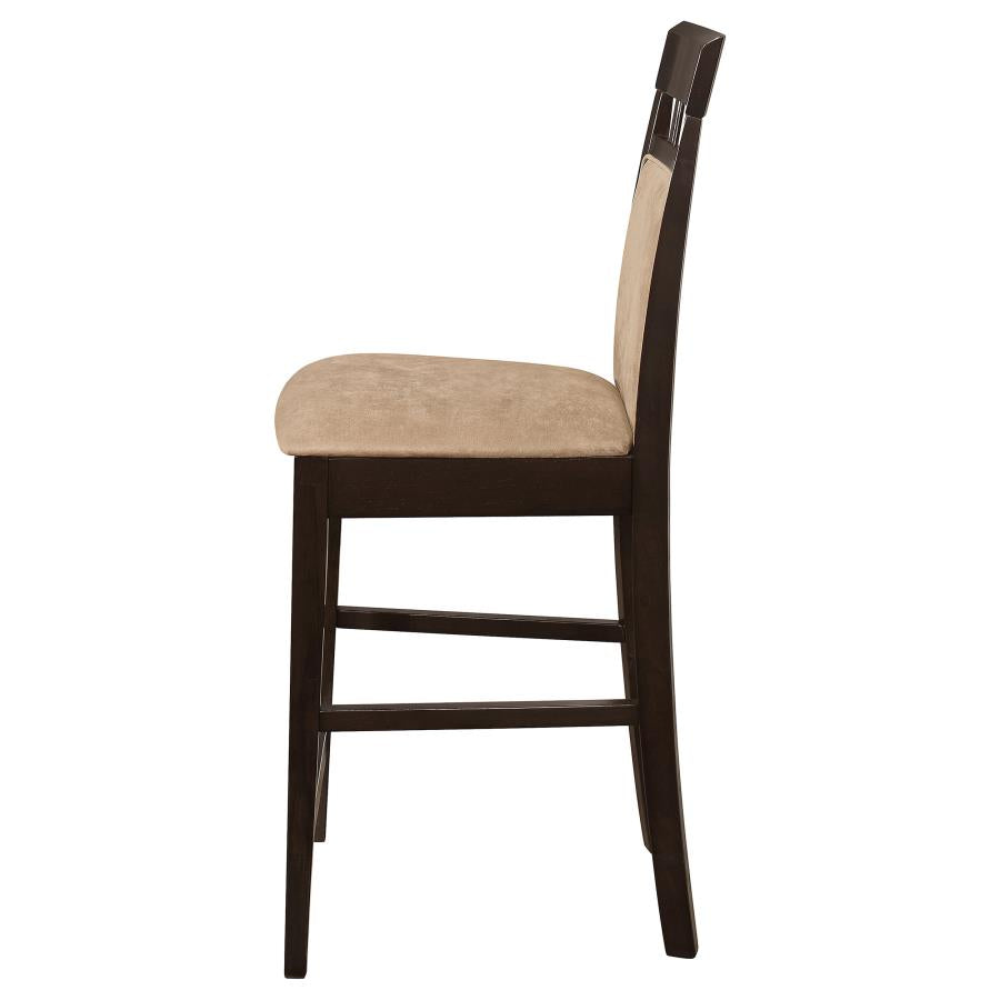 Gabriel Beige Upholstered-Back Counter Chair Cappuccino (Set of 2)