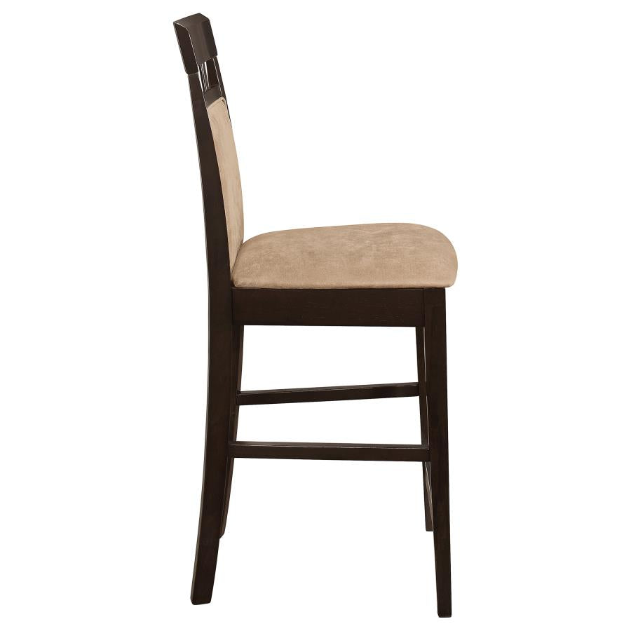 Gabriel Beige Upholstered-Back Counter Chair Cappuccino (Set of 2)