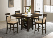 Gabriel 5-Piece Upholstered-Back Counter Height Dining Set Cappuccino