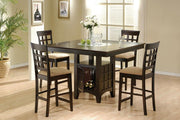 Gabriel 5-Piece Lattice-Back Counter Height Dining Set Cappuccino