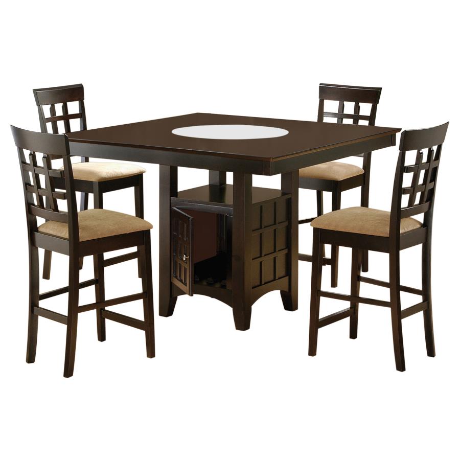 Gabriel 5-Piece Lattice-Back Counter Height Dining Set Cappuccino