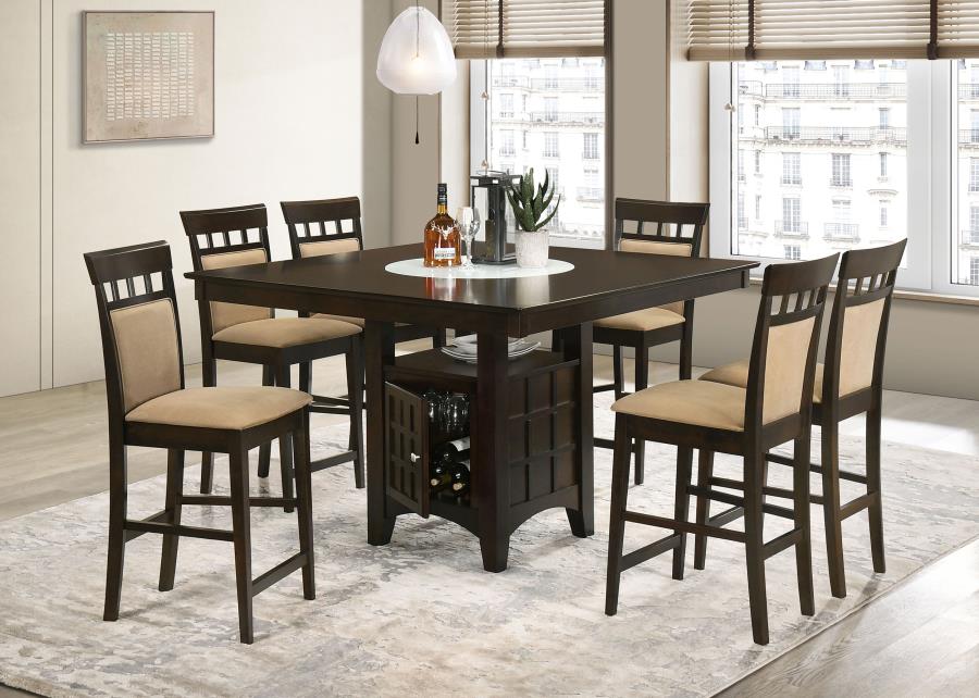 Gabriel 7-Piece Upholstered-Back Counter Height Dining Set Cappuccino