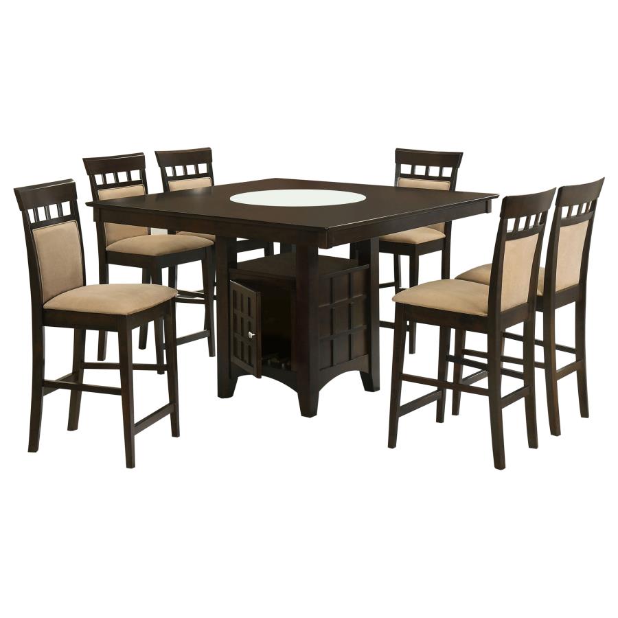 Gabriel 7-Piece Upholstered-Back Counter Height Dining Set Cappuccino
