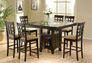 Gabriel 7-Piece Lattice-Back Counter Height Dining Set Cappuccino