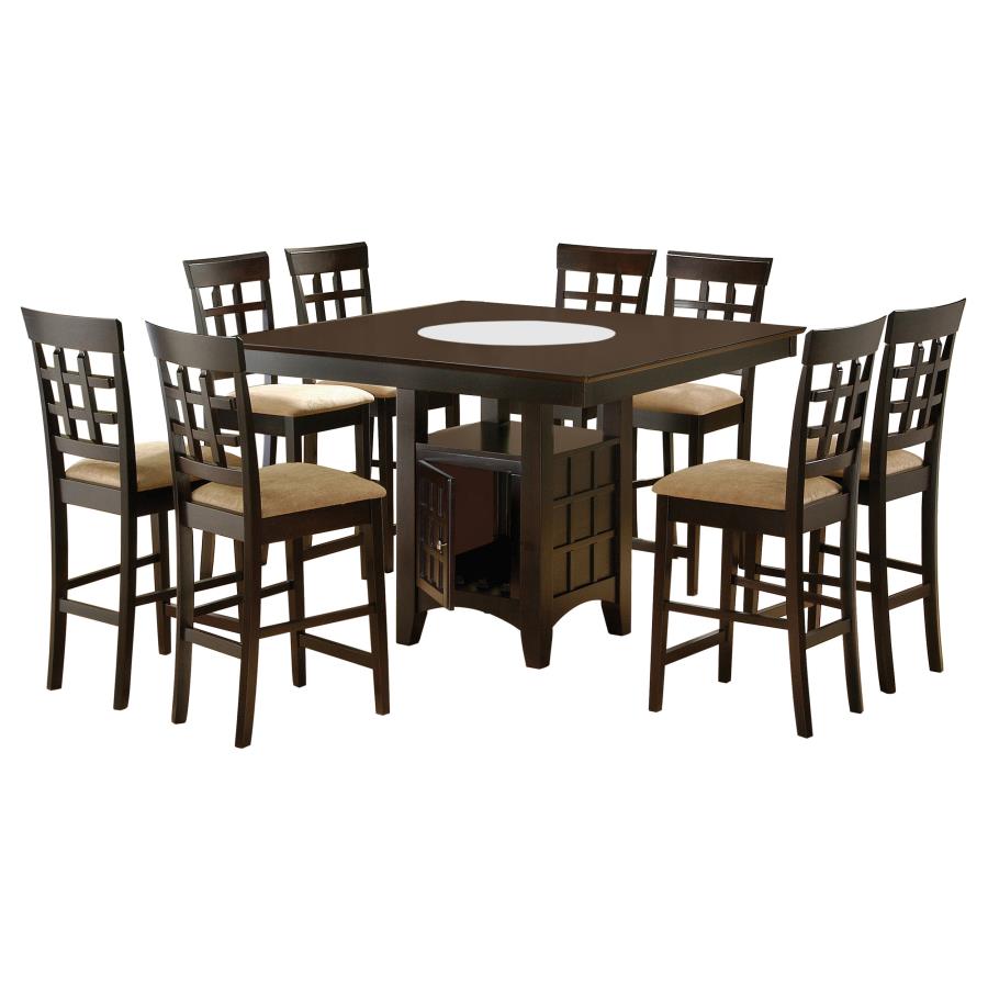 Gabriel 9-Piece Lattice-Back Counter Height Dining Set Cappuccino