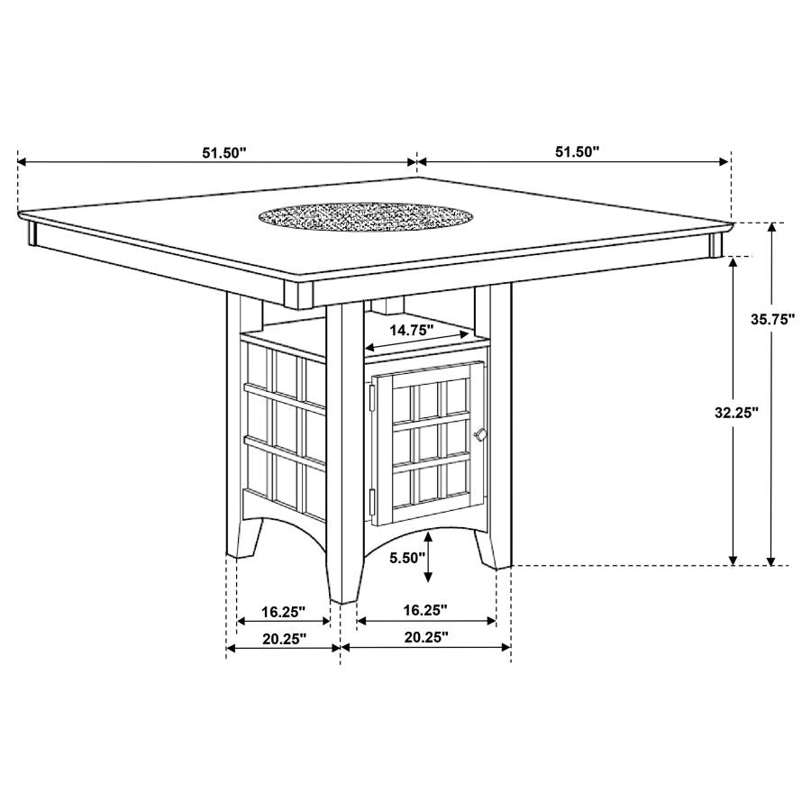 Gabriel 9-Piece Lattice-Back Counter Height Dining Set Cappuccino