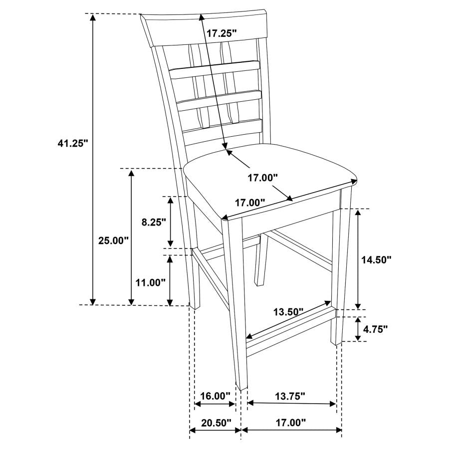 Gabriel 9-Piece Lattice-Back Counter Height Dining Set Cappuccino