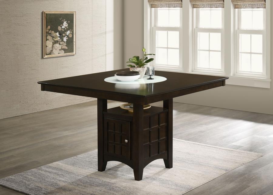 Gabriel Square Counter Height Dining Table with Storage Cappuccino