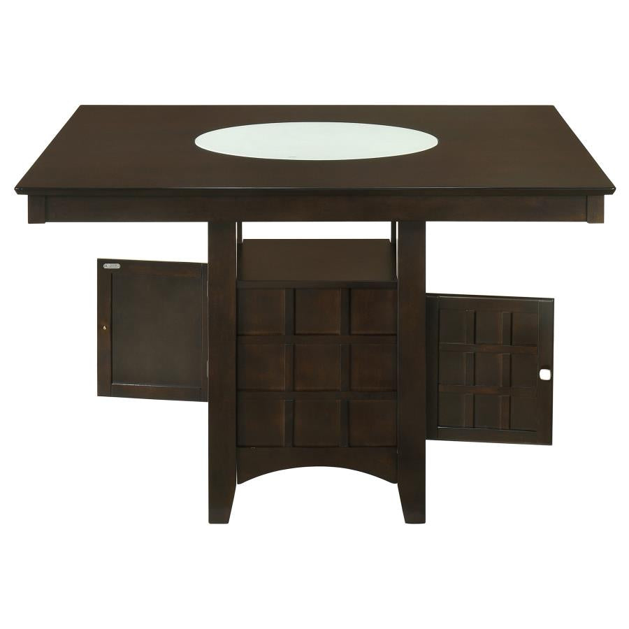 Gabriel Square Counter Height Dining Table with Storage Cappuccino