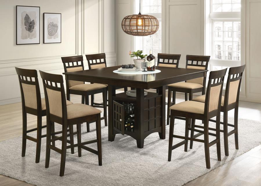 Gabriel Square Counter Height Dining Table with Storage Cappuccino