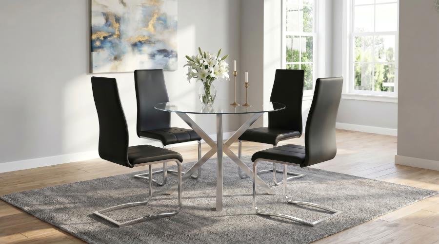 Montclair Upholstered Dining Side Chair Black (Set of 4)