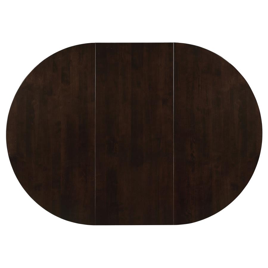 Gabriel 5-Piece Upholstered-Back Oval Extension Dining Set Cappuccino