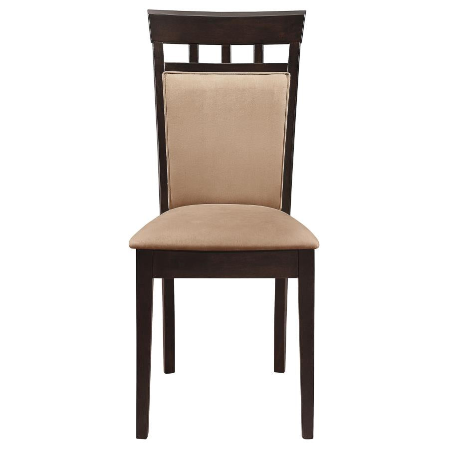 Gabriel 5-Piece Upholstered-Back Oval Extension Dining Set Cappuccino