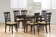 Gabriel 7-Piece Lattice-Back Oval Extension Dining Set Cappuccino