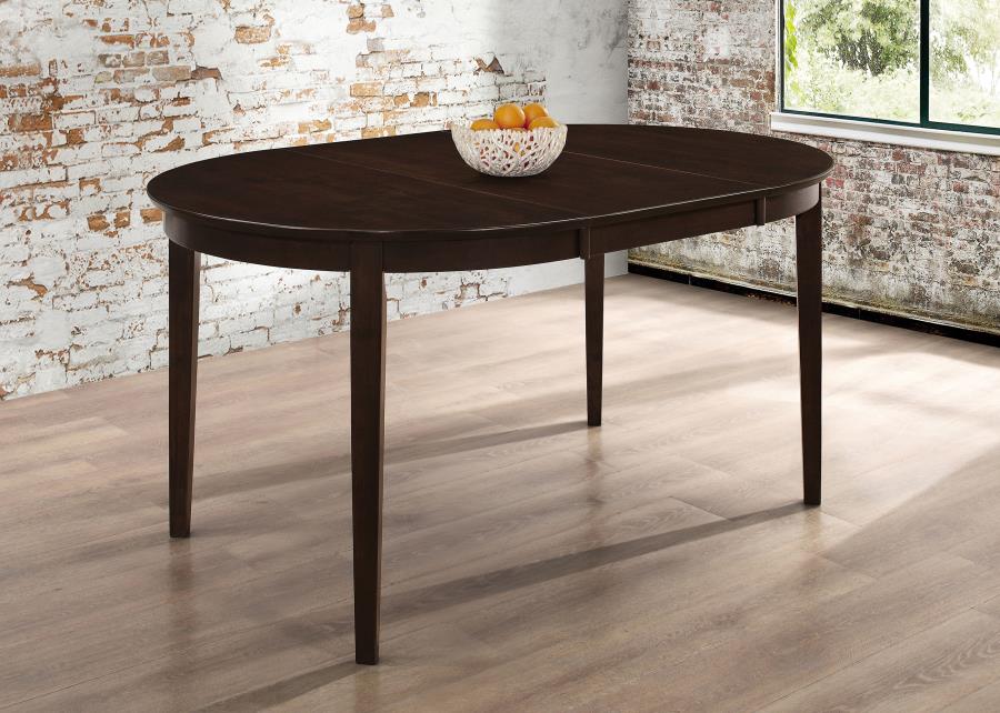 Gabriel Oval Extension Dining Table with Removable Leaf Cappuccino