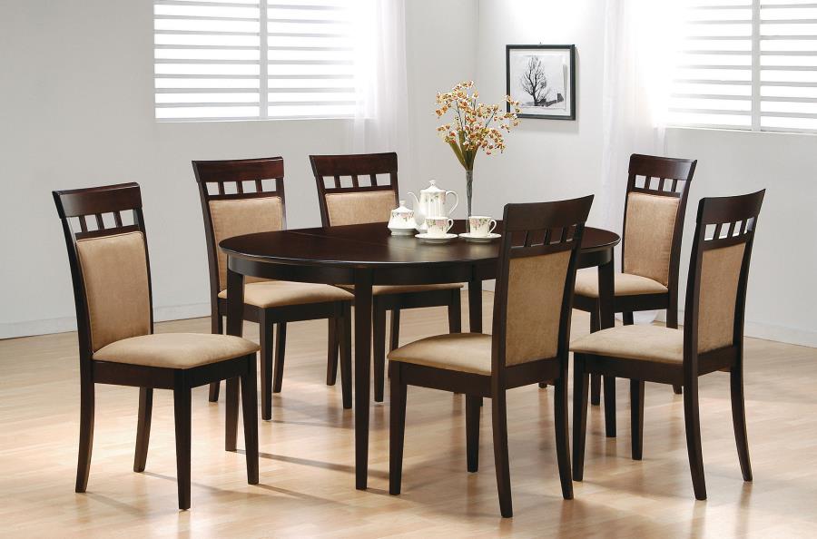 Gabriel Oval Extension Dining Table with Removable Leaf Cappuccino