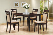 Gabriel 5-Piece Upholstered-Back Rectangular Dining Set Cappuccino
