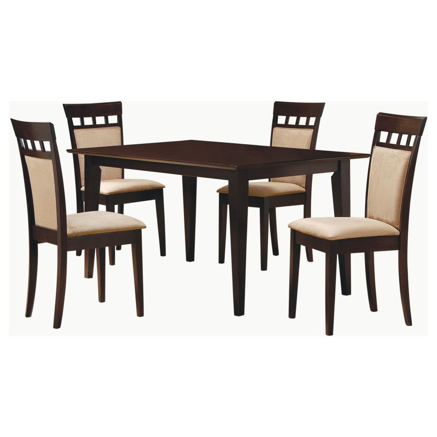 Gabriel 5-Piece Upholstered-Back Rectangular Dining Set Cappuccino