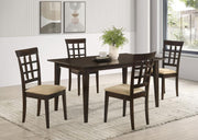 Gabriel 5-Piece Lattice-Back Rectangular Dining Set Cappuccino