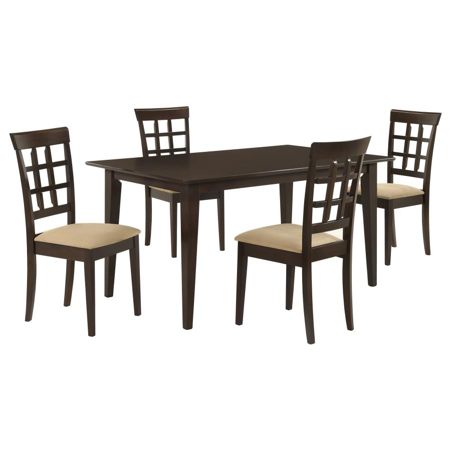 Gabriel 5-Piece Lattice-Back Rectangular Dining Set Cappuccino