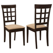 Gabriel Lattice-Back Upholstered Dining Side Chair Cappuccino (Set of 2)