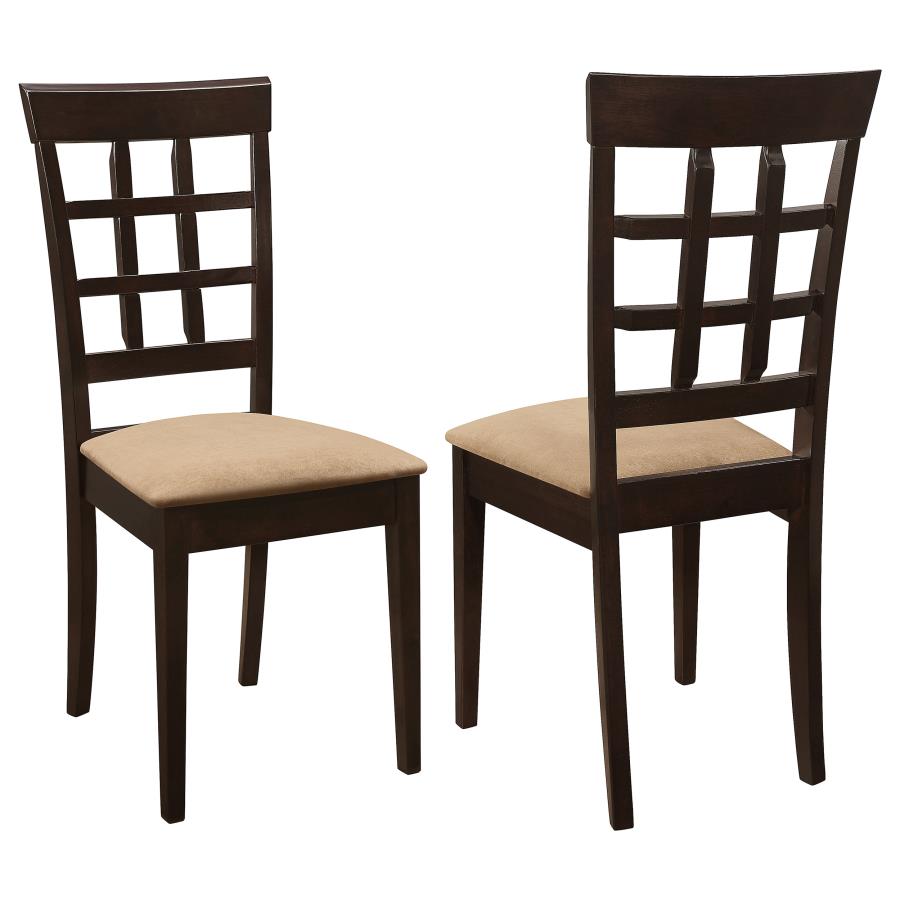 Gabriel Lattice-Back Upholstered Dining Side Chair Cappuccino (Set of 2)