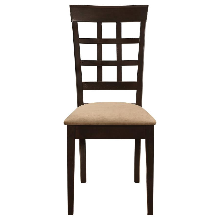 Gabriel Lattice-Back Upholstered Dining Side Chair Cappuccino (Set of 2)