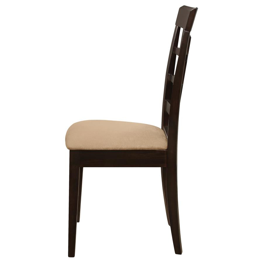 Gabriel Lattice-Back Upholstered Dining Side Chair Cappuccino (Set of 2)