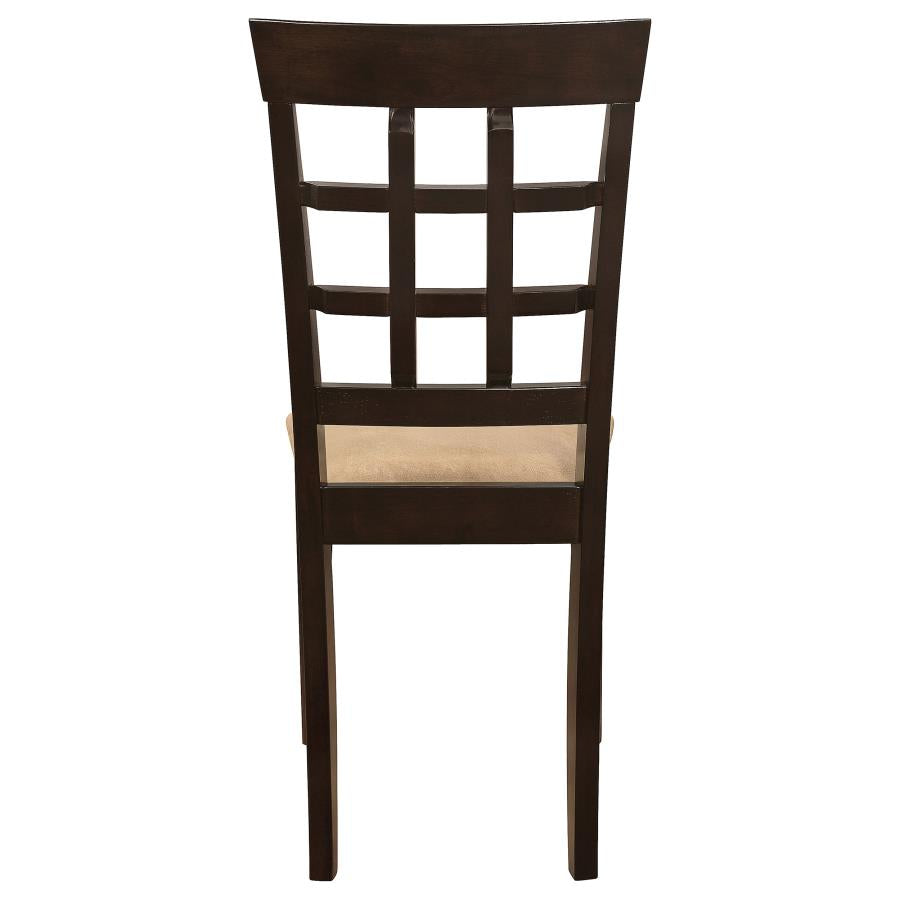 Gabriel Lattice-Back Upholstered Dining Side Chair Cappuccino (Set of 2)
