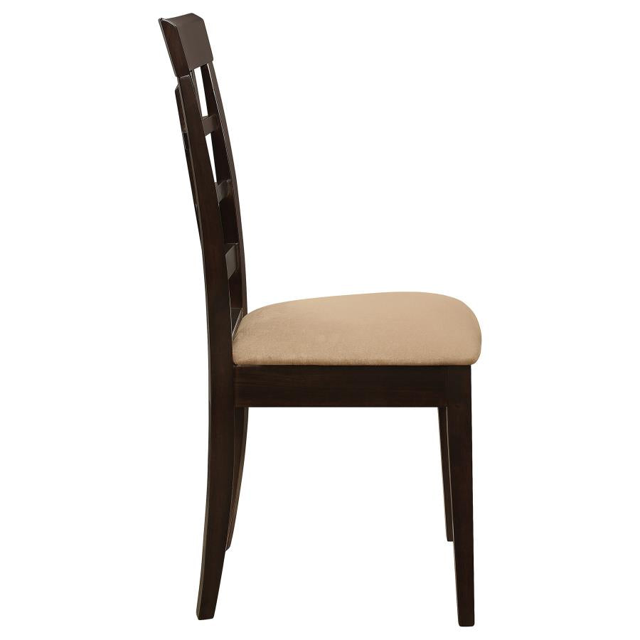 Gabriel Lattice-Back Upholstered Dining Side Chair Cappuccino (Set of 2)