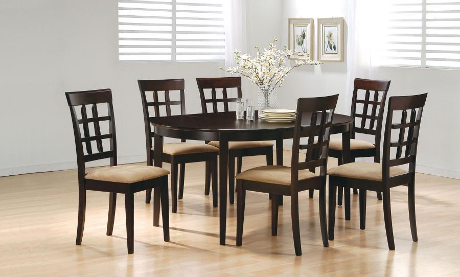 Gabriel Lattice-Back Upholstered Dining Side Chair Cappuccino (Set of 2)