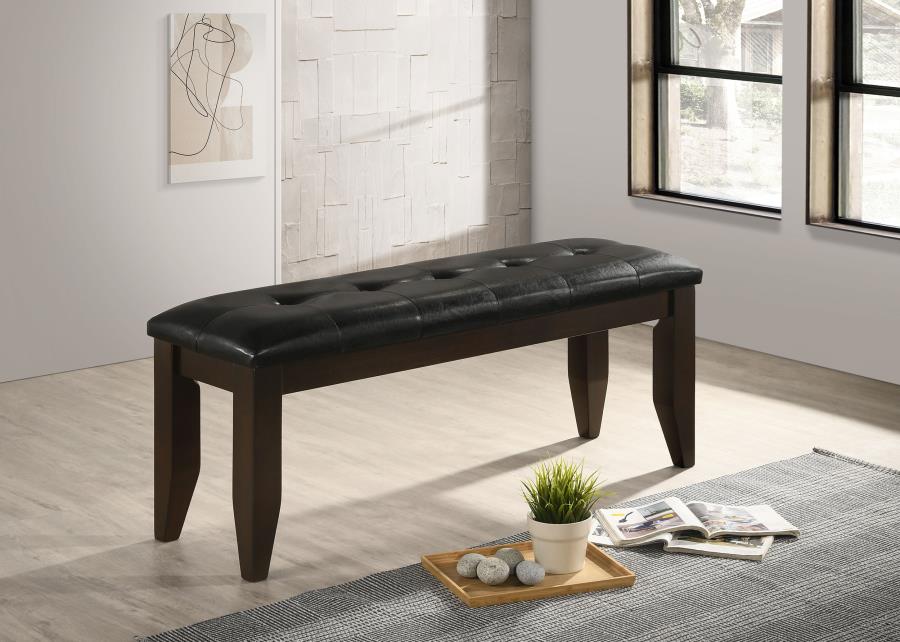 Dalila Faux Leather Upholstered Wood Dining Bench Cappuccino