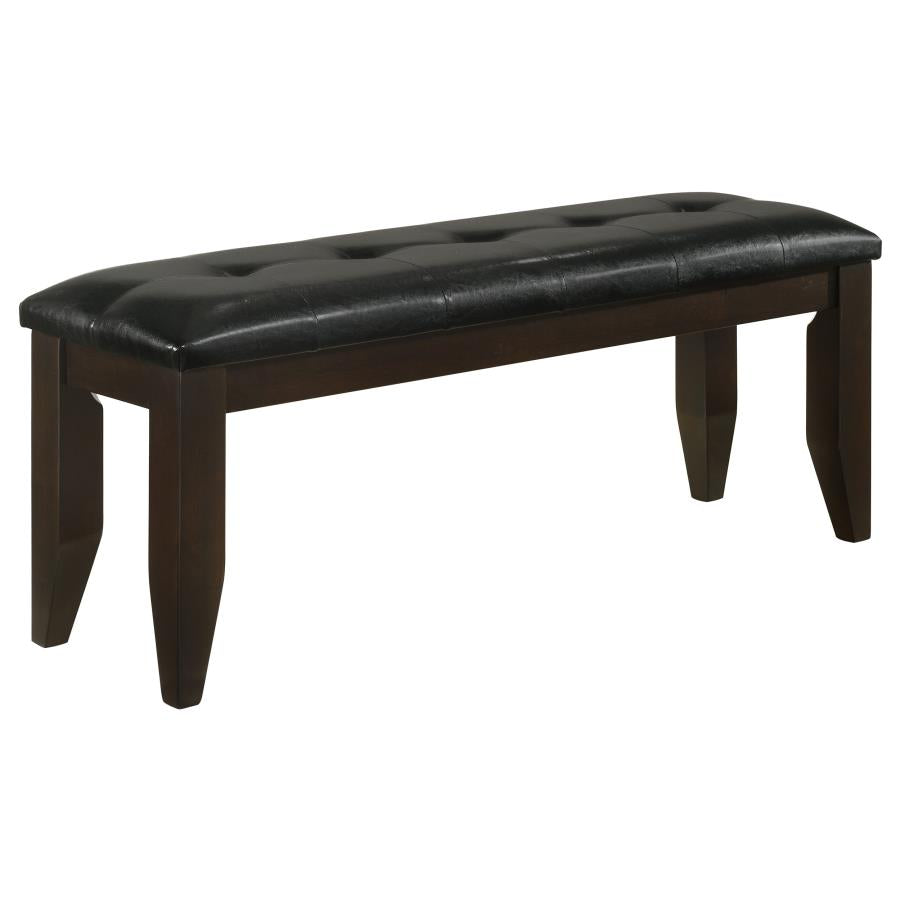 Dalila Faux Leather Upholstered Wood Dining Bench Cappuccino