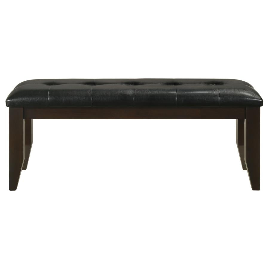 Dalila Faux Leather Upholstered Wood Dining Bench Cappuccino