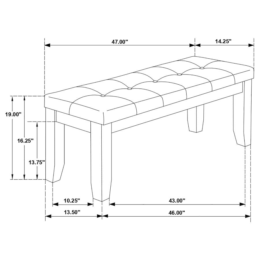 Dalila Faux Leather Upholstered Wood Dining Bench Cappuccino