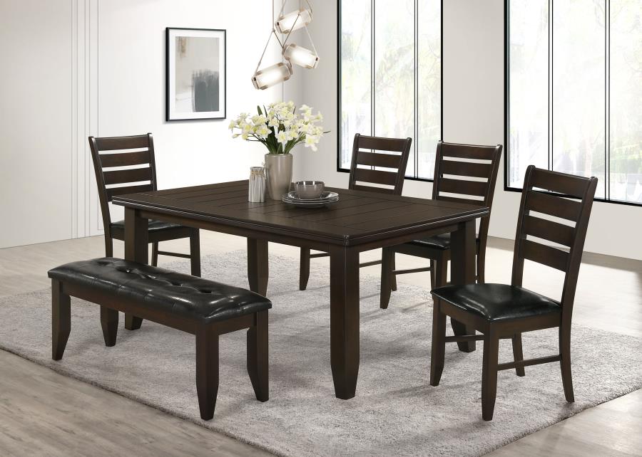 Dalila Faux Leather Upholstered Wood Dining Bench Cappuccino