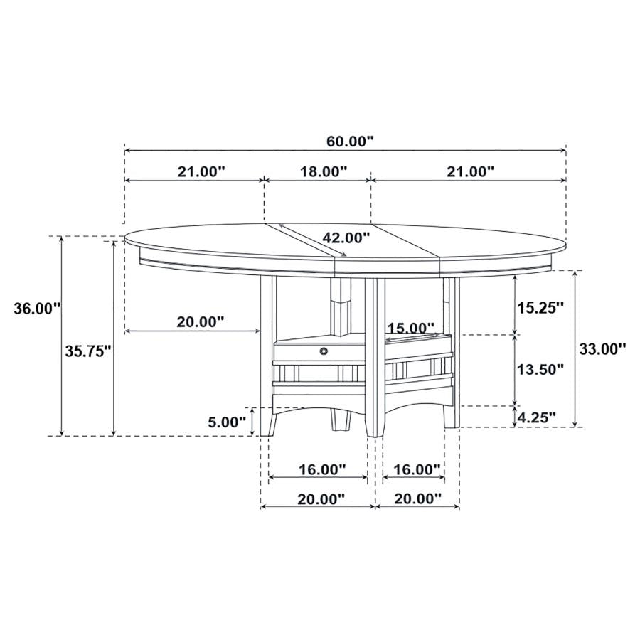 Lavon 5-piece Oval Counter Height Extension Dining Set Espresso