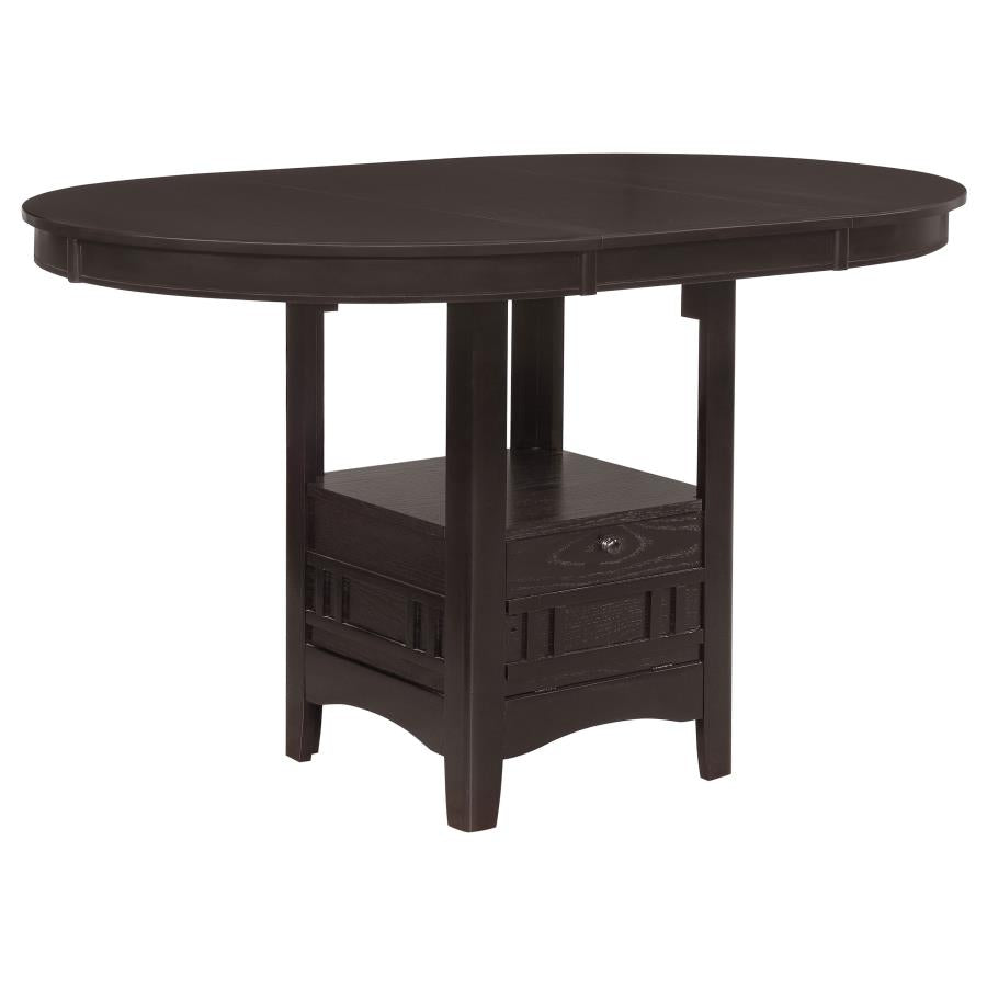 Lavon Oval 60-inch Counter Height Extension Dining Table Espresso