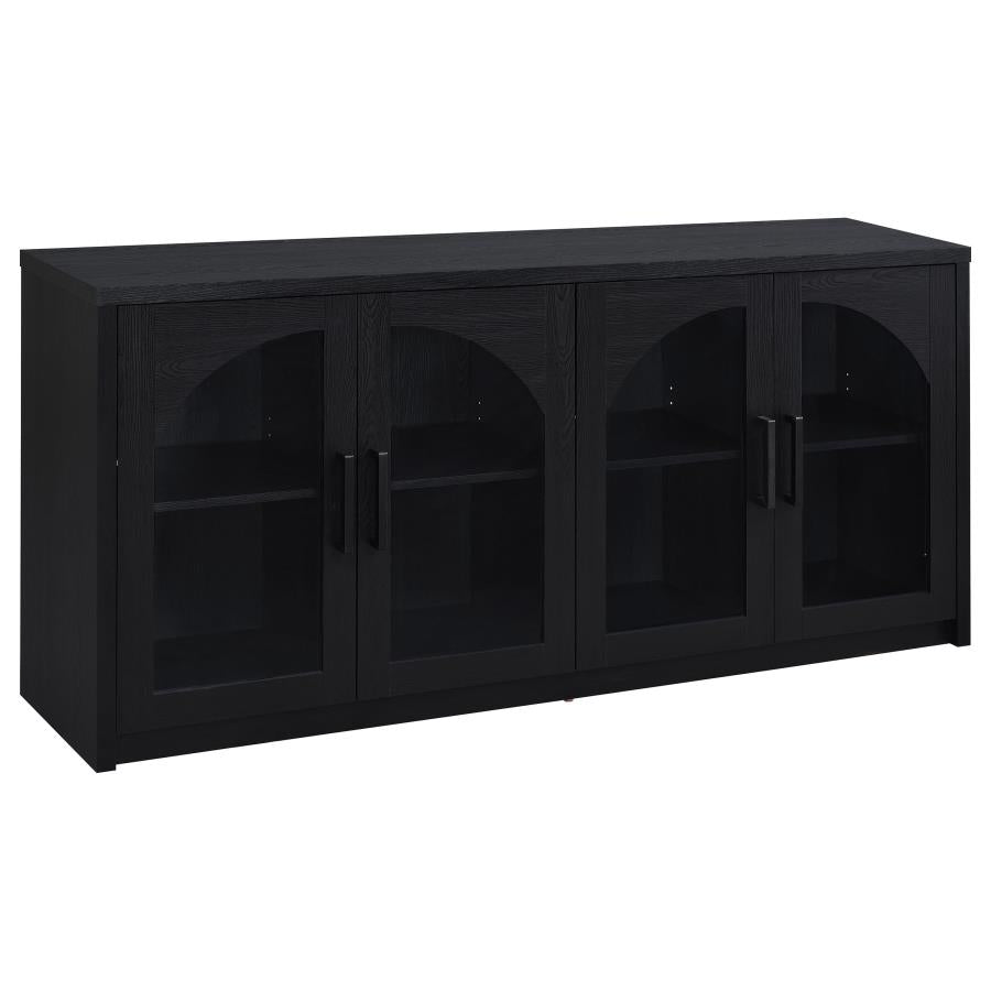 Riva 4-door Dining Sideboard Buffet Storage Credenza Black
