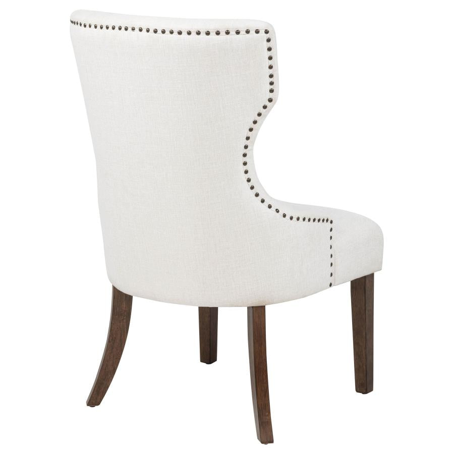Baney Fabric Upholstered Dining Side Chair Beige and Dark Oak