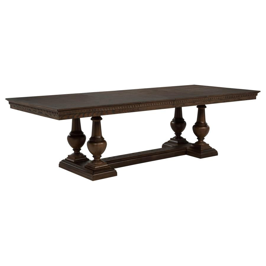 Ridgewell Rectangular Trestle Dining Table Dark Oak