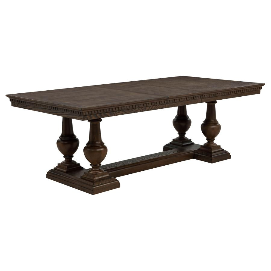 Ridgewell Rectangular Trestle Dining Table Dark Oak
